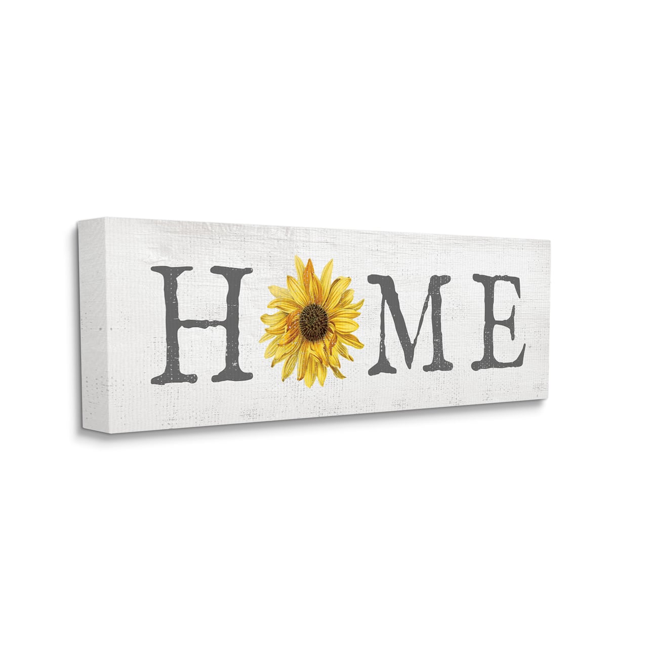 Stupell Industries Rustic Home Text Yellow Sunflower Accent Canvas Wall Art